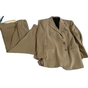 Stefano di Roma 2 Piece Suit Men’s Size Jacket 50 Pants 36”x 30” Beige